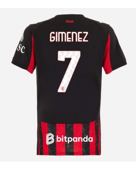 Billige Fotballdrakt AC Milan Santiago Gimenez #7 Replika Hjemmedrakt Dame 2025-26 Kortermet Billige Fotballdrakt AC Milan Santiago Gimenez #7 Replika Hjemmedrakt Dame 2025-26 Kortermet